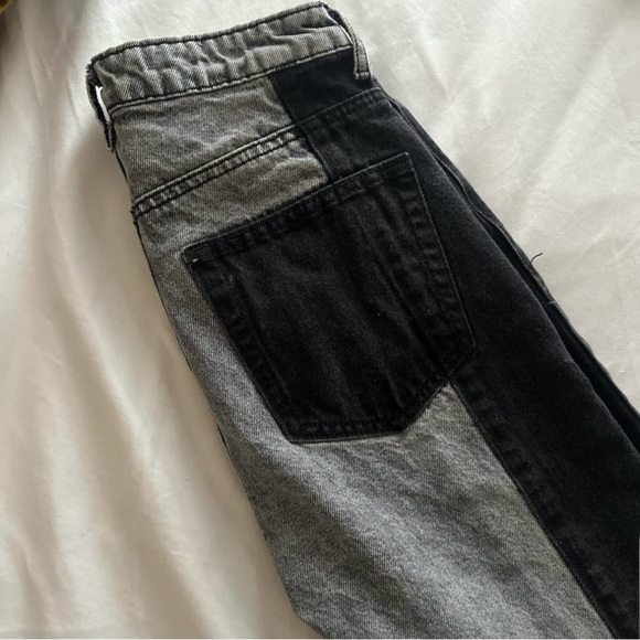 edikted straight leg jeans black and grey - Picture 5 of 6